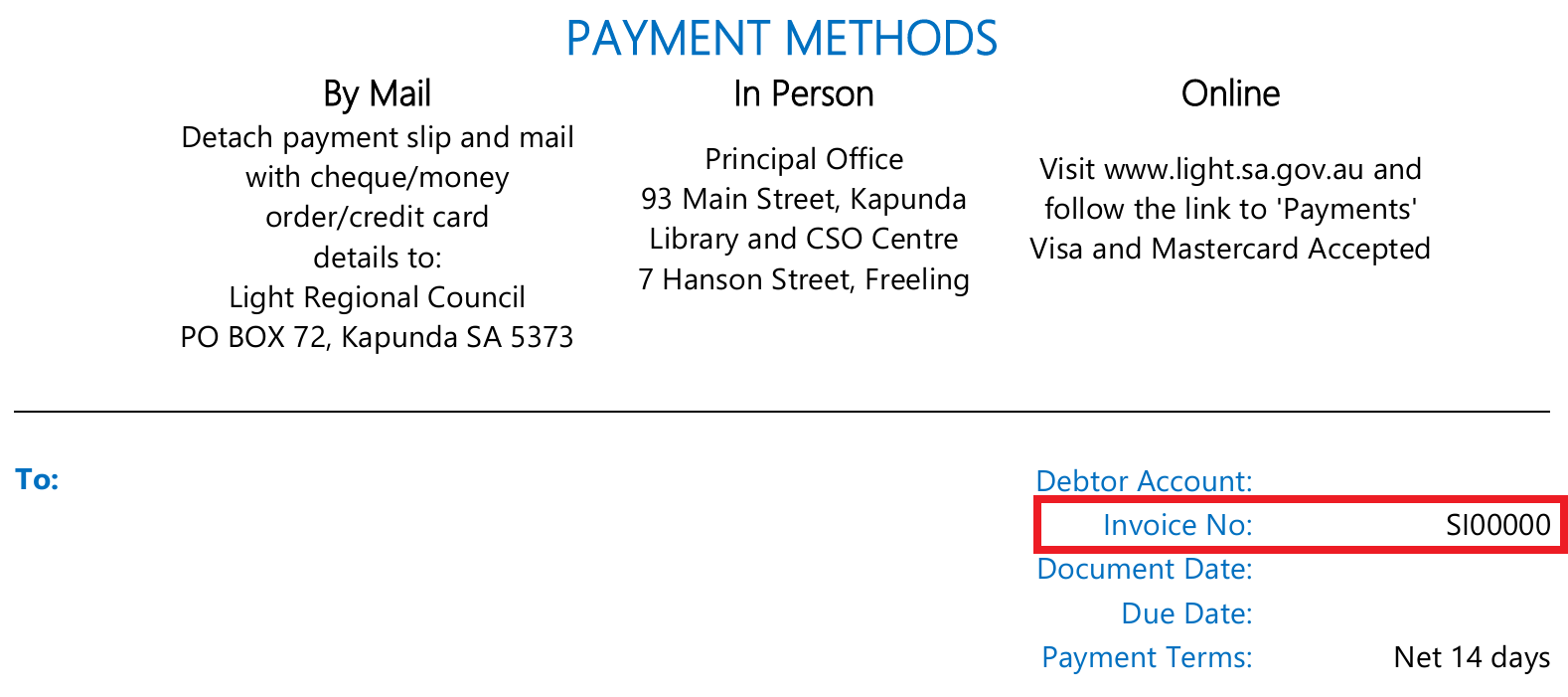 Debtor Invoice Notice